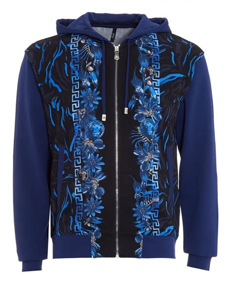 versace jeans floral hoodie black|Versace hoodie men's sale.